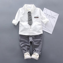 Load image into Gallery viewer, Newborn Baby Boys Clothes Formal Party Clothing Sets Tie Shirt and Pants Outfits Set 0-4 Year For Boys In Modern Style