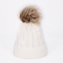 Load image into Gallery viewer, Winter Warm Baby Hat Fur Pompom Knitted Baby Hat Cap Infant Toddler Kids Hat Beanie In Modern Designer Style