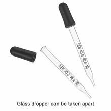 Load image into Gallery viewer, 10pcs Glass Scale Dropper Rubber Head Scale Pipette Dropper Essential Oil Bottle Straw Multi-purpose Droppers for School Home