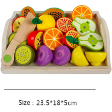 Load image into Gallery viewer, Simulation Kitchen Pretend Toy Wooden Classic Game Montessori Educational Toy For Children Kids Gift Cutting Fruit Vegetable Set