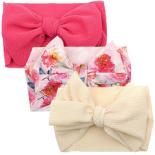 Load image into Gallery viewer, Handmade Luxury 3PCS Baby Accessories Turban Baby Girl Headbands Printed Big Bows Fabric Bow Infant Headwraps bow For Kids