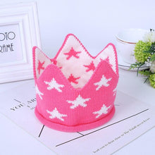 Load image into Gallery viewer, Modern Luxury New Trend Baby Hat Girls and Boys Crown Knitted Cap Toddler Empty Top Hats Newborn Design Woolen Yarn Bonnet For Kids