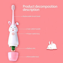 Load image into Gallery viewer, New Electric Toothbrush Cartoon Pattern Teethbrush Electric Teeth Tooth Brush For Kids with Soft Replacement Head Vibrating Toothbrush for Children Boys and Girls Age 3-13 IPX7 Waterproof Christmas Gift for Kids