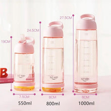 Load image into Gallery viewer, Portable Water Bottle With Straw Healthy Plastic Travel Drinkware Sports Shaker Drink Bottles For Kids