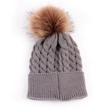 Load image into Gallery viewer, Infant Baby Boy Girl & Mom Winter Knit Warm Soft Beanie Hat Hairball Cap for Adult Children Family Matching Caps Hats