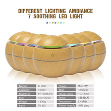 Load image into Gallery viewer, Mini USB Aroma Essential Oil Diffuser Ultrasonic Air Humidifier Mist Maker Aroma 7 Color LED Light Home Office