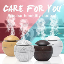 Load image into Gallery viewer, Mini Air Humidifier Ultrasonic USB Aroma Wood Grain LED Night Light Electric Essential Oil Diffuser Aromatherapy Home