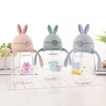 Load image into Gallery viewer, Rabbit Baby Feeding Cup with a Straw BPA Free Children Feeding Drinking Handle Water Bottles Training Cup For Milk For Kids and baby
