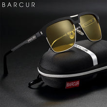 Load image into Gallery viewer, BARCUR Polarized Men’s Sunglasses – Fashionable Square Stainless Steel Frame UV400 Protection Anti-Reflective Outdoor Sports & Driving Eyewear – Original Design Casual Style with Premium Polycarbonate Lenses