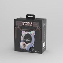Load image into Gallery viewer, STEVVEX New Luxury Interesting LED Cat Ear Noise Cancelling Headphones Bluetooth 5.0 For Young People and Kids Headset Support TF Card 3.5mm Plug With Mic