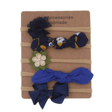 Load image into Gallery viewer, Handmade Set Baby Headband Solid Knot Flower Hair Bow Kids Nylon Elastic Soft Hair Bands Handmade For Girls Hair Accessories