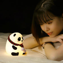 Load image into Gallery viewer, Night Light for Kids, 7-Color Silicone Big Eyes Panda Nursery Lights, USB Rechargeable LED Lamp for Girls and Boys Bedrooms