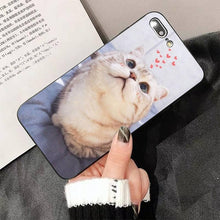 Load image into Gallery viewer, Cute Cat Black Phone Case For IPhone 13 8 7 6 6S Plus X 5 5S SE 2020 XR 11 Pro XS MAX Slim Fit Soft Print Design Flexible Silicone Cover For iPhone