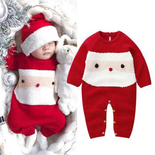 Load image into Gallery viewer, 0-24M Newborn Baby Boy Girl Rompers Christmas Costumes Long Sleeve Red Santa Claus Jumpsuit For Kids