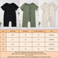 Load image into Gallery viewer, Newborn Infant Baby Boy Girls Unisex Button Romper Jumpsuit Playsuit Sunsuit Clothes For Girls And Boys