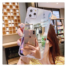 Load image into Gallery viewer, Luxury Mirror Phone Case For iPhone 14 13 12 11 Pro XS MAX XR Shockproof Back Cover Case For iPhone 7 8 6s 6 s plus Protective Case Hard Back Soft Bumper Anti-Scratch Phone Cover For Girls