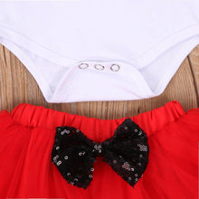 Load image into Gallery viewer, 4Pcs Baby Girls Christmas Dress Set Children Long Sleeve Top Short Skirt Hair Band And Leg Cover