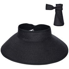 Load image into Gallery viewer, Women Summer Visors Hat Foldable Sun Cap Sun Visor Hats for Women Wide Women's Beach Summer Hat Women's Fedoras Large Beach Hats Lady Beach UV Protection Caps Soft Comfortable Hat