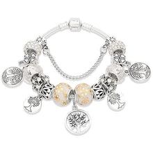 Load image into Gallery viewer, Elegant Modern Amazing Fashion New Luxury Silver Tree of Life Fashion Bracelet Green Leaf Crystal Charm Bracelet