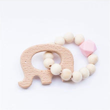 Load image into Gallery viewer, Modern Baby Silicone Wooden Nursing Bracelets Wood Teether Silicone Beads Teething Wood Rattles Toys for Baby