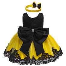 Load image into Gallery viewer, Modern luxury Baby Elegant Baby Girls 1st Year Birthday Dress Halloween Costume Party Dress For Baby And Girls With Big Bow And Modern Unique Colors
