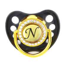 Load image into Gallery viewer, Baby Name Initial Letters Silicone Newborn Kids Dummy Pacifier Nipple Baby Soother Holder Great Babies Gift