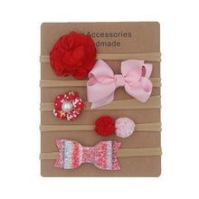 Load image into Gallery viewer, Handmade Set Baby Headband Solid Knot Flower Hair Bow Kids Nylon Elastic Soft Hair Bands Handmade For Girls Hair Accessories