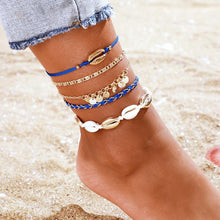 Load image into Gallery viewer, Luxury Leg Brecelet Gold Color Tassel Beads Anklet Bracelet for Leg for Women Set