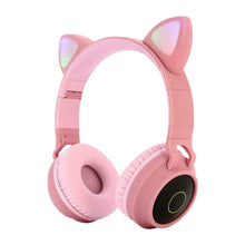 Load image into Gallery viewer, KIds Luxury Interesting Stevvex Portable Headset Wireless Bluetooth folding Headphones Headset Audio Adjustable Game Earphones With Microphone For PC phone (Pink)