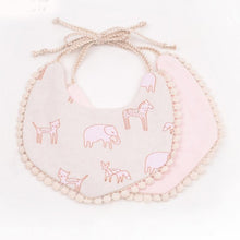 Load image into Gallery viewer, Double-deck Infant Baby Girl Boy Bib Kid Toddler Dinner Feeding Tassel Cotton Linen Burp Cloths