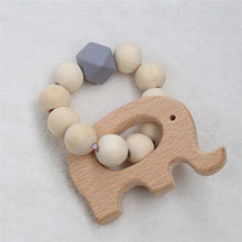 Load image into Gallery viewer, Modern Baby Silicone Wooden Nursing Bracelets Wood Teether Silicone Beads Teething Wood Rattles Toys for Baby