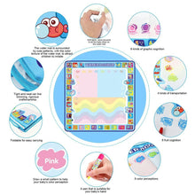 Load image into Gallery viewer, Coolplay 100x100cm Magic Water Drawing Mat Doodle Mat & 4 Drawing Pens & 1 Stamps Set Painting Board Educational Toys for Kids