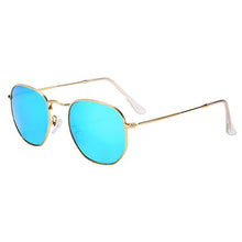 Load image into Gallery viewer, New Luxury and Elegant Reflective Universla Sunglasses for Men and Women Stainless Steel Frame Eyewear Mirror Hexagon Glasses With UV400 Protection