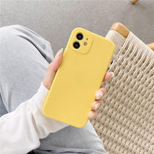 Load image into Gallery viewer, Soft Silicone Candy Color Phone Case For iPhone 13Mini iPhone 14Pro Max Ultra Thin Shockproof Cover Solid Color Shockproof Silicone Case For iPhone