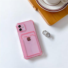 Load image into Gallery viewer, Transparent Wallet Case For iPhone 14 13 12 Pro Max Mini Shockproof Cover with Card Slots Pockets Slim Fit Thin Protective Soft Shock-Absorbing Lightweight Wallet Case