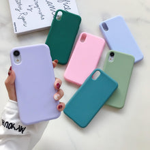 Load image into Gallery viewer, Ultra Thin Slim Fit Soft Grip Anti-Scratch Protective Cover Thicker Candy Phone Case for iPhone Soft Silicon Back Phone Cover for iPhone 12 13 Pro Max iphone Case