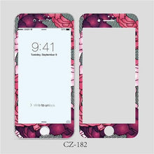 Load image into Gallery viewer, 3D Curved Edge Tempered Glass for iPhone 6 6s 7 8 Plus Fashion Flowers Pattern Screen Protector Protective Film Tempered Glass Screen Protector Designed for iPhone