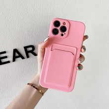 Load image into Gallery viewer, Soft Silicone Phone Case For iPhone 14 13 Pro Max 13Pro Silicone Soft Mobile Phone Case Wallet Card Holder Cover Slim Fit Thin Protective Soft Shock-Absorbing Wallet Case