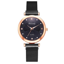 Load image into Gallery viewer, Fashion Set Women Watches Luxury Magnet Buckle Flower Rhinestone Watch Ladies Quartz Wrist Watch WIth Bracelet In Set For Women and Girls