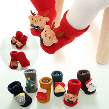Load image into Gallery viewer, Luxury Modern Christmass Children's Socks With Doll Baby Keep Warm Elk Non-Slip Socks Newborn For Infant Toddler Kids