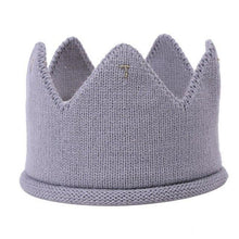 Load image into Gallery viewer, Modern Luxury New Trend Baby Hat Girls and Boys Crown Knitted Cap Toddler Empty Top Hats Newborn Design Woolen Yarn Bonnet For Kids
