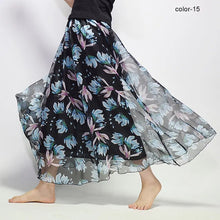Load image into Gallery viewer, New Fashion 2023 Women's BOHO Elegant Florals Print Chiffon Long Skirt Ladies Slim High-Waist Elastic Waist Pleated Skirts SK15