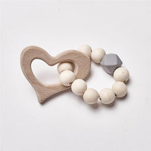 Load image into Gallery viewer, Modern Baby Silicone Wooden Nursing Bracelets Wood Teether Silicone Beads Teething Wood Rattles Toys for Baby
