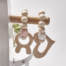 Load image into Gallery viewer, Modern Baby Silicone Wooden Nursing Bracelets Wood Teether Silicone Beads Teething Wood Rattles Toys for Baby