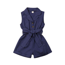 Load image into Gallery viewer, Luxury Elegant Summer Kids Girls Clothes Waistband Drawstring Romper Jumpsuit For Girls And Kids