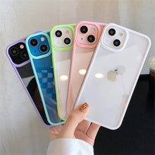 Load image into Gallery viewer, Unisex Cute Shockproof Silicone Bumper Phone Case For iPhone 14 11 12 13 Pro Max Colorful Transparent Protection Back Cover Silicone Protective Cover For iPhone