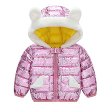 Load image into Gallery viewer, Shiny Modern Luxury Speciall Designed Winter Outerwear Hooded Coat & Jacket Winter Fashion Kids clothing Models For Babies and Girls 3-24 Months