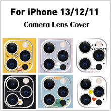 Load image into Gallery viewer, Cute Cartoon Camera Protector Case For iPhone 13 12 11 Pro Max Camera lens Cover Glass For iphone 12 13 mini Protection Sticker Aluminum Alloy Lens Protective Ring For Camera Protection