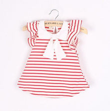 Load image into Gallery viewer, Children's Wear Dress Girls Dresses For Party and Wedding with 100% Cotton Striped Lapel Fly Sleeves