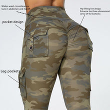 Load image into Gallery viewer, Camouflage Yoga Pants With Pockets Women Fitness Leggings Workout Sports Pocket Women Green Leggings Slim Skinny Gym Leggings Pants Push Up Elastic Slim Pants For Autumn And Winter